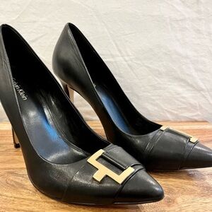 Calvin Klein Black Pointy Heels | High Stiletto Pumps | Office Work Wedding